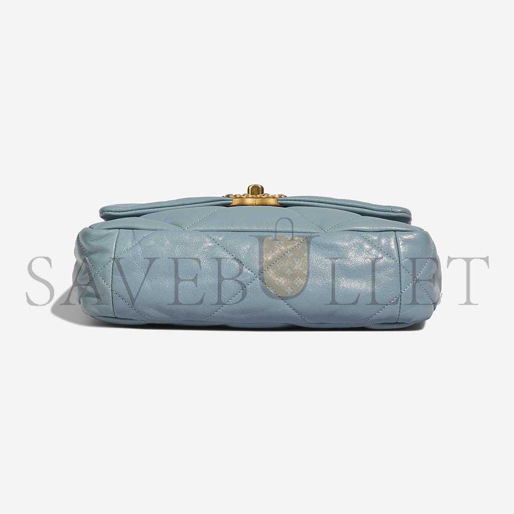 CHANEL 19 FLAP BAG LAMB LIGHT BLUE AS1160 (26*16*9cm)